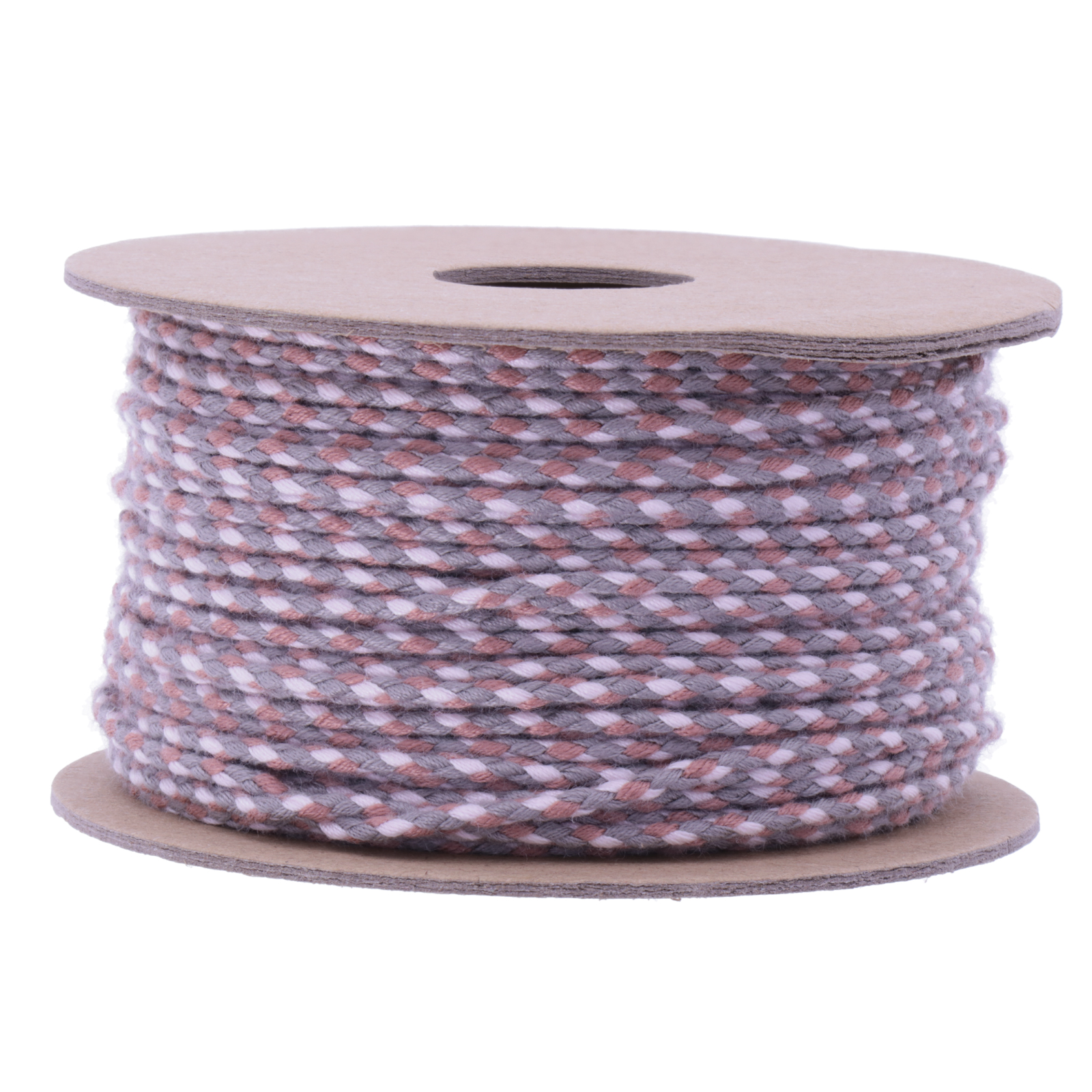 multicolor ffaden rosa/grau geflochtener 2mm | 2mt