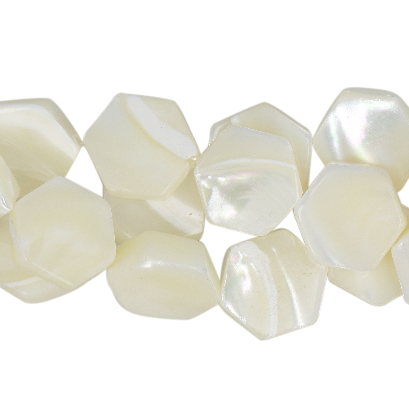 natürliche perlmuttperlen weiß hexagon glatt 12mm | 8st