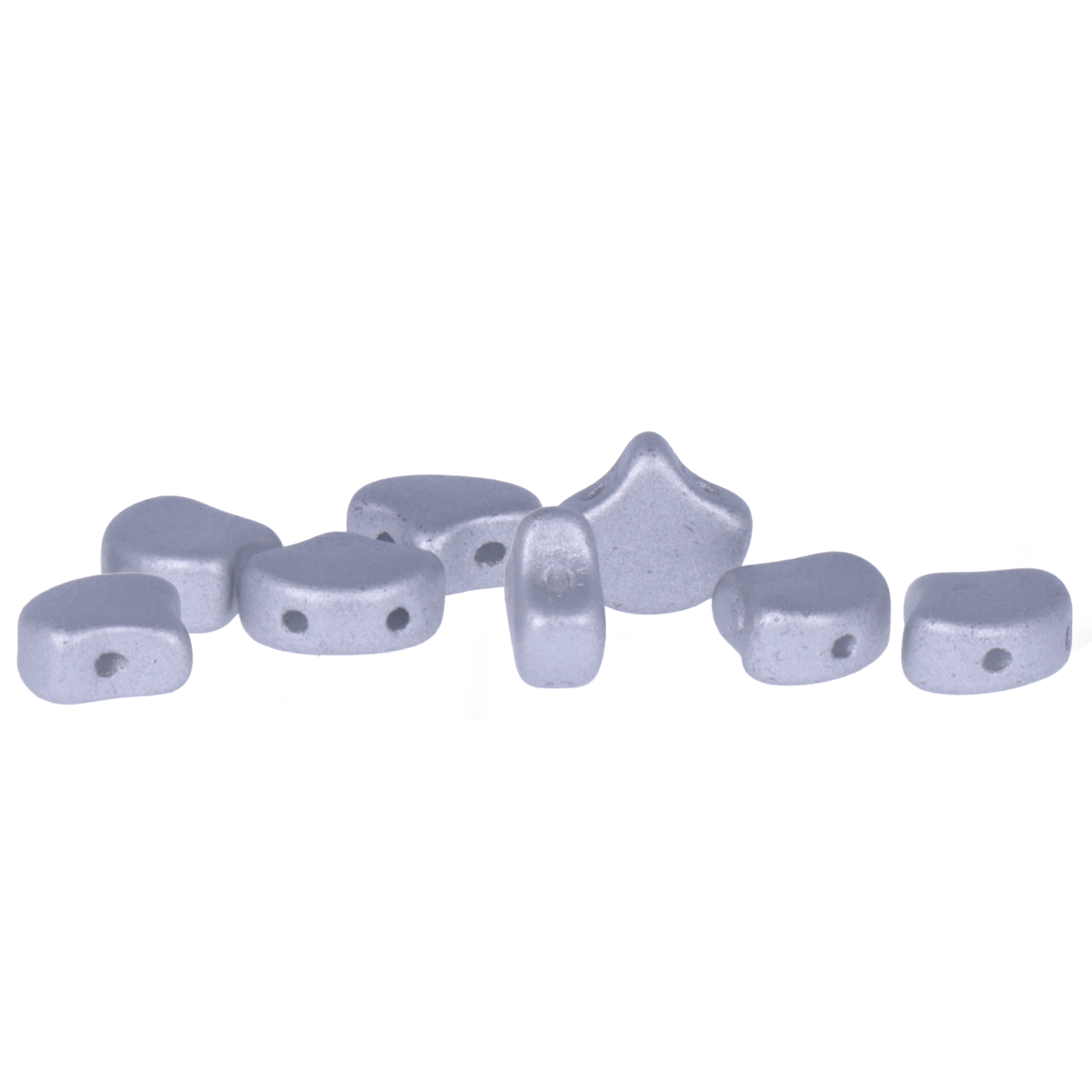 ginko glasperlen matte metallic silver 7,5mm | 10gr