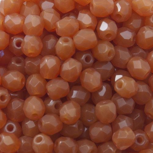 böhmische glasschliffperlen milky caramel 4mm | 50st