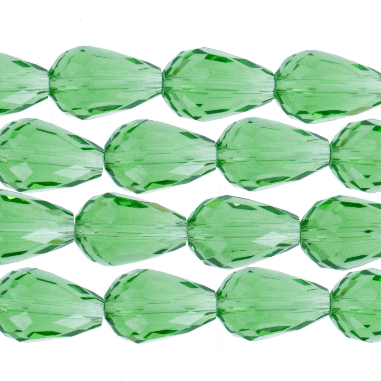 chinese glasperlen briolette peridot 15x10mm | 25st