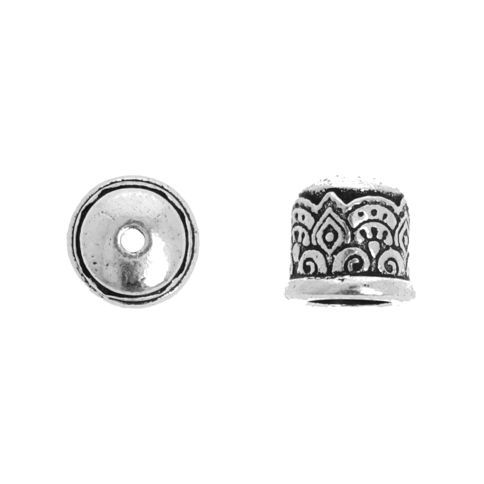 endkappe temple antik versilbert 9mm (6mm innendurchmesser) | 1st