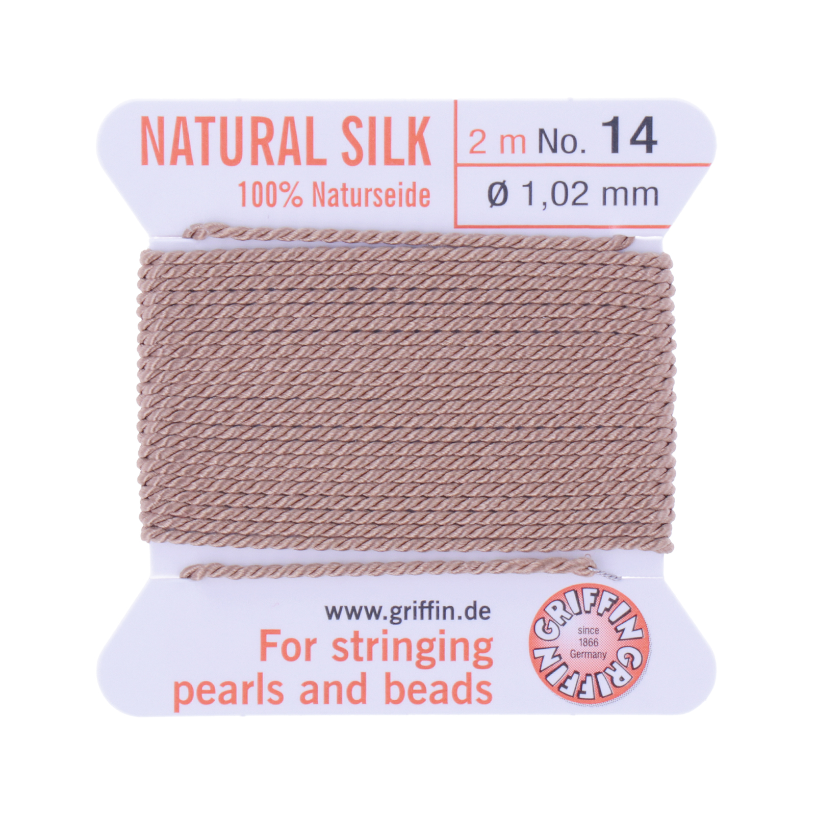 beige griffin silk bead cord diameter 1,02mm - 2 mt | 1pc
