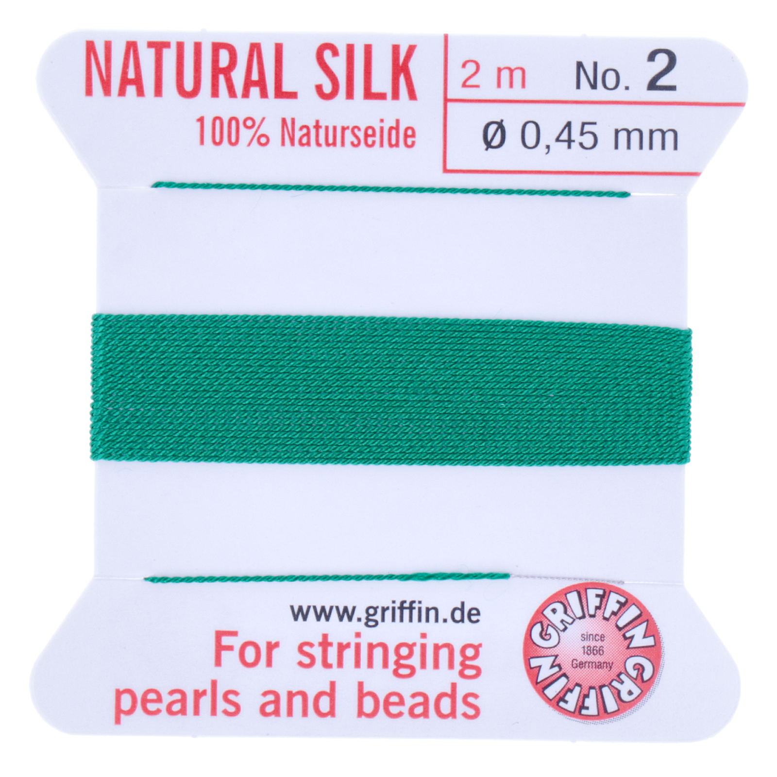 green griffin silk bead cord diameter 0,45mm - 2 mt | 1pc