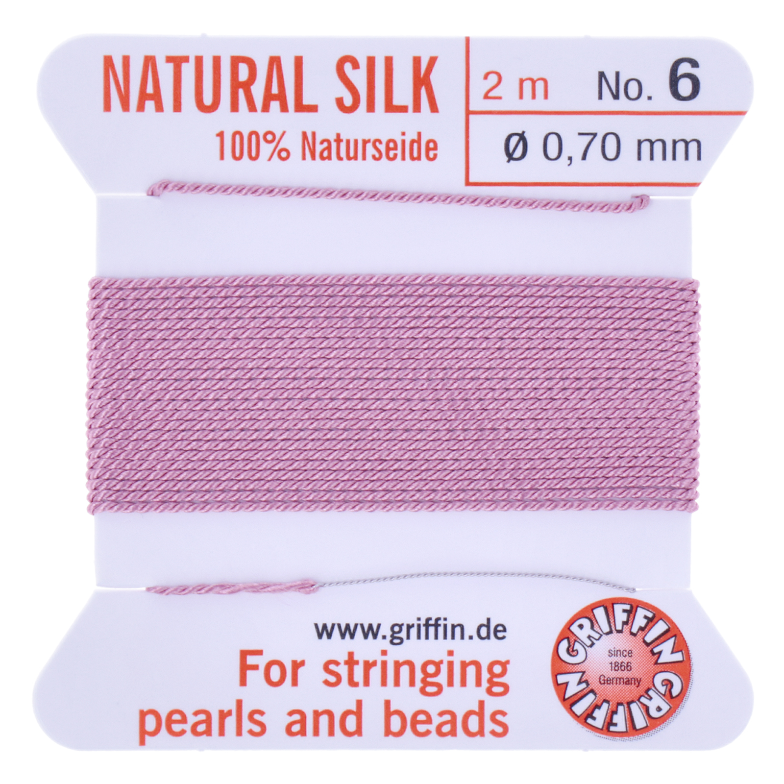dark pink griffin silk bead cord diameter 0,70mm - 2 mt | 1pc