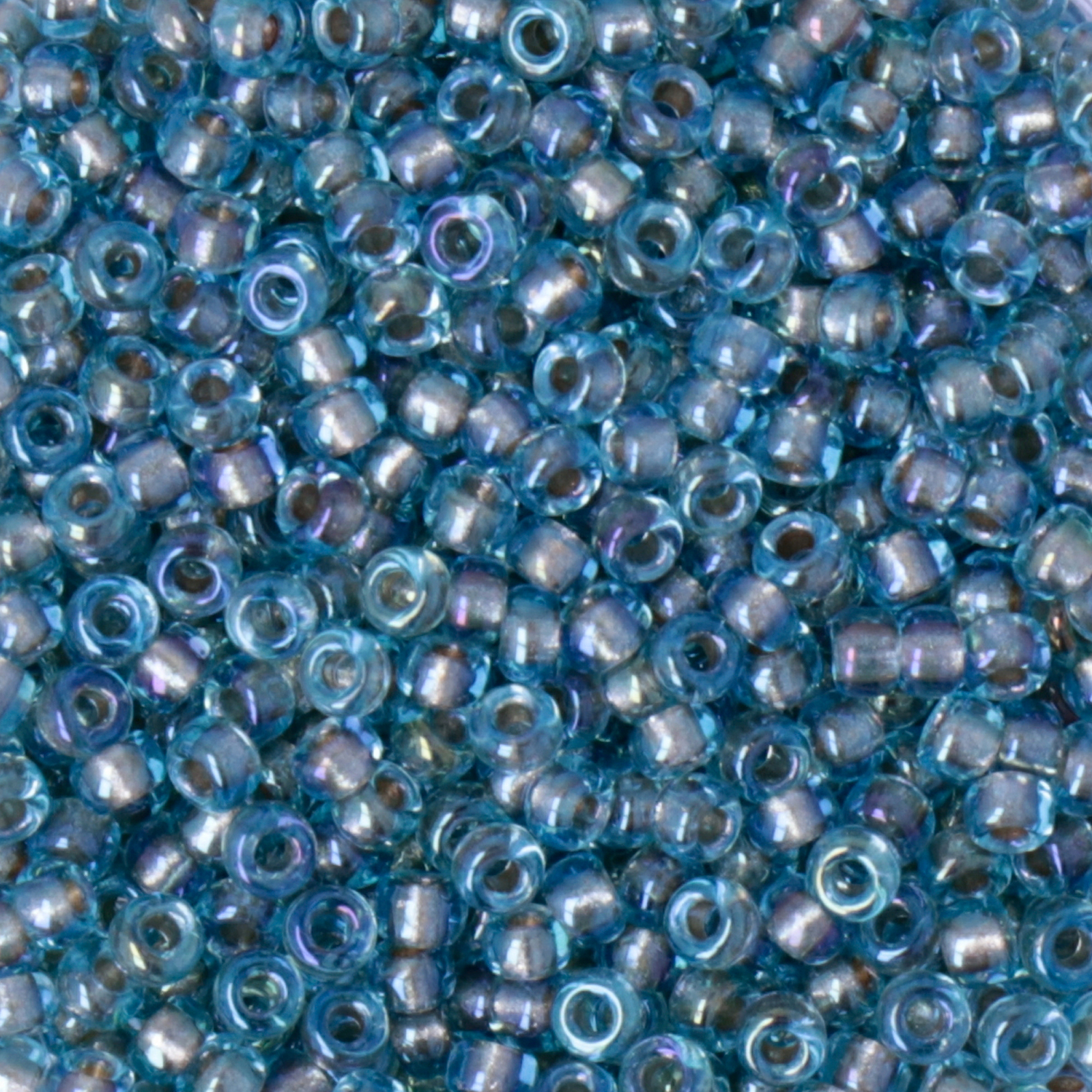 miyuki rocailles 11/0 - fancy-lined blue silver (3741) | 10gr