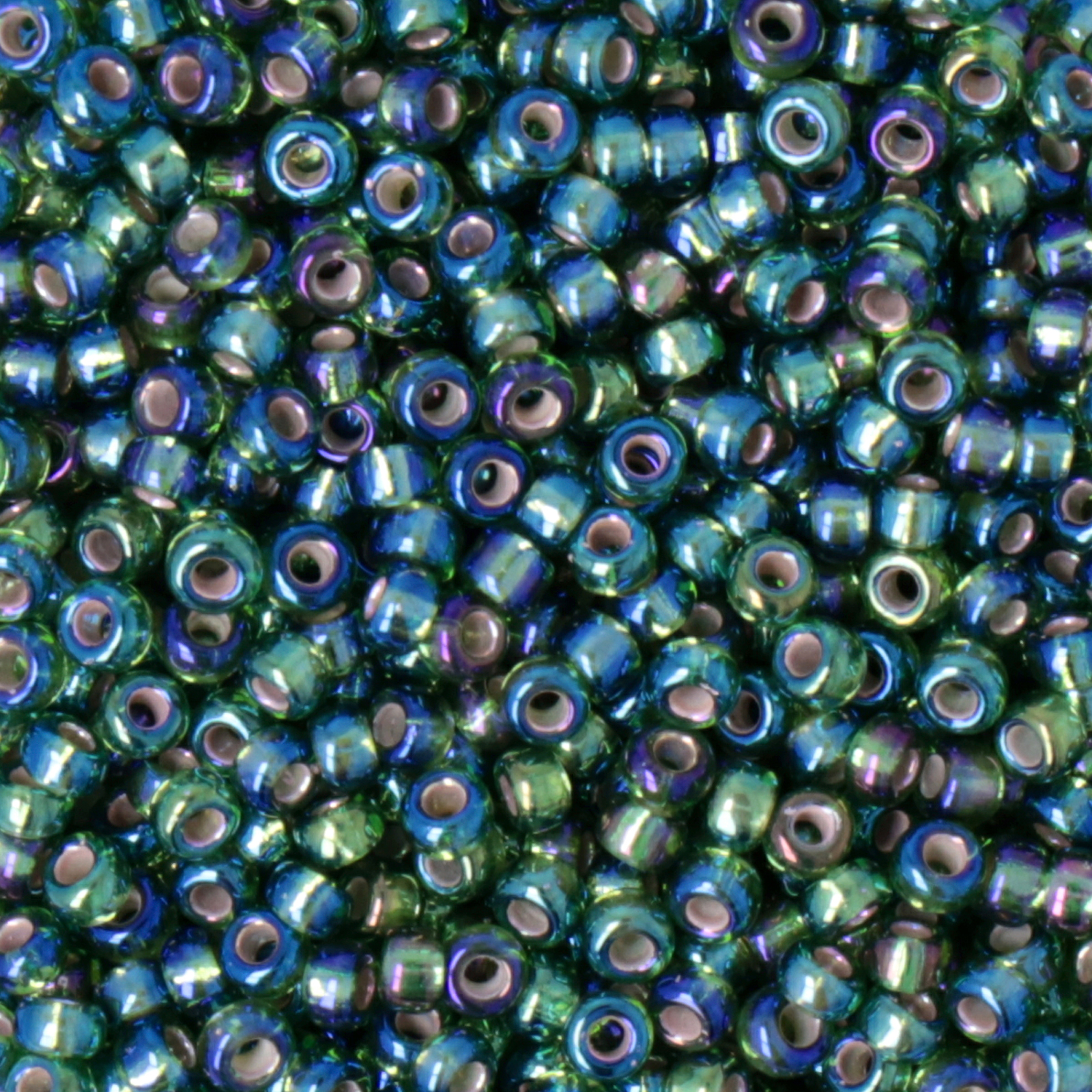 miyuki rocailles 11/0 - silver-lined olive ab (1026) | 10gr