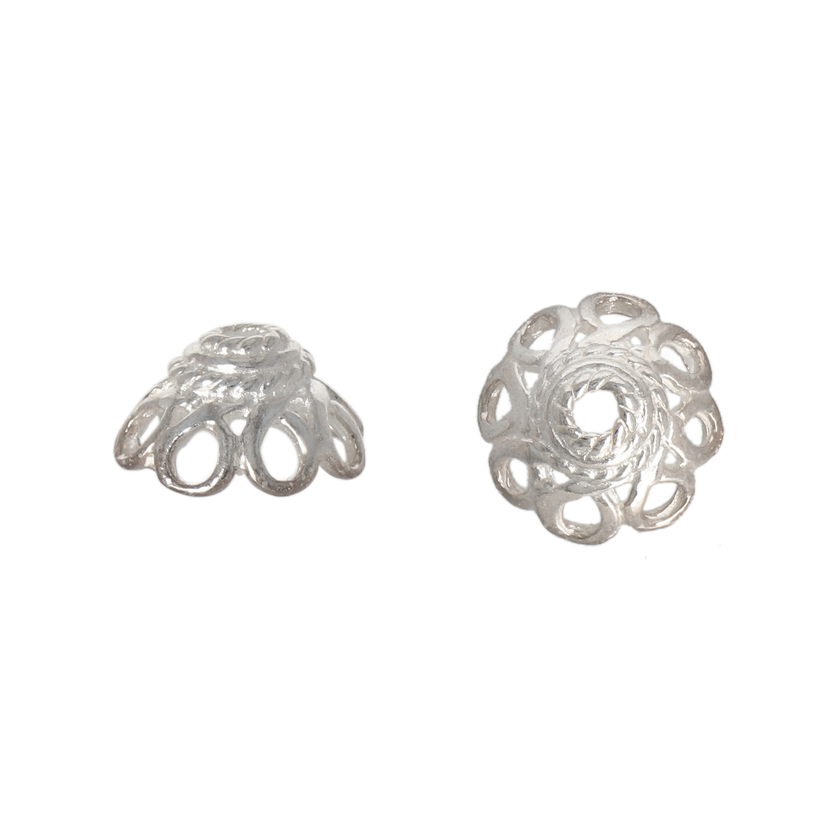 sterling silver bead cap 9mm | 2pc