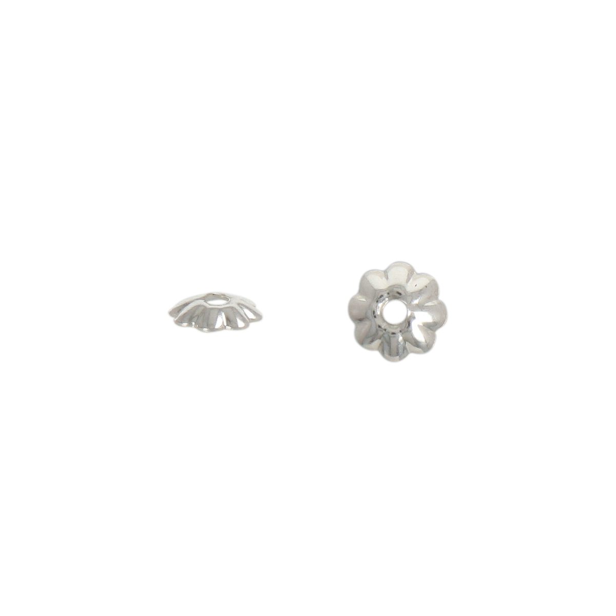 sterling silver flower bead cap 4mm | 10pc