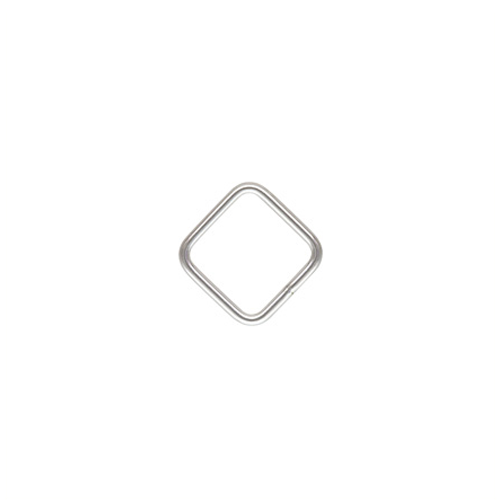 sterling silver plated closed square jump ring 8mm - wire 0,8mm | 4pc