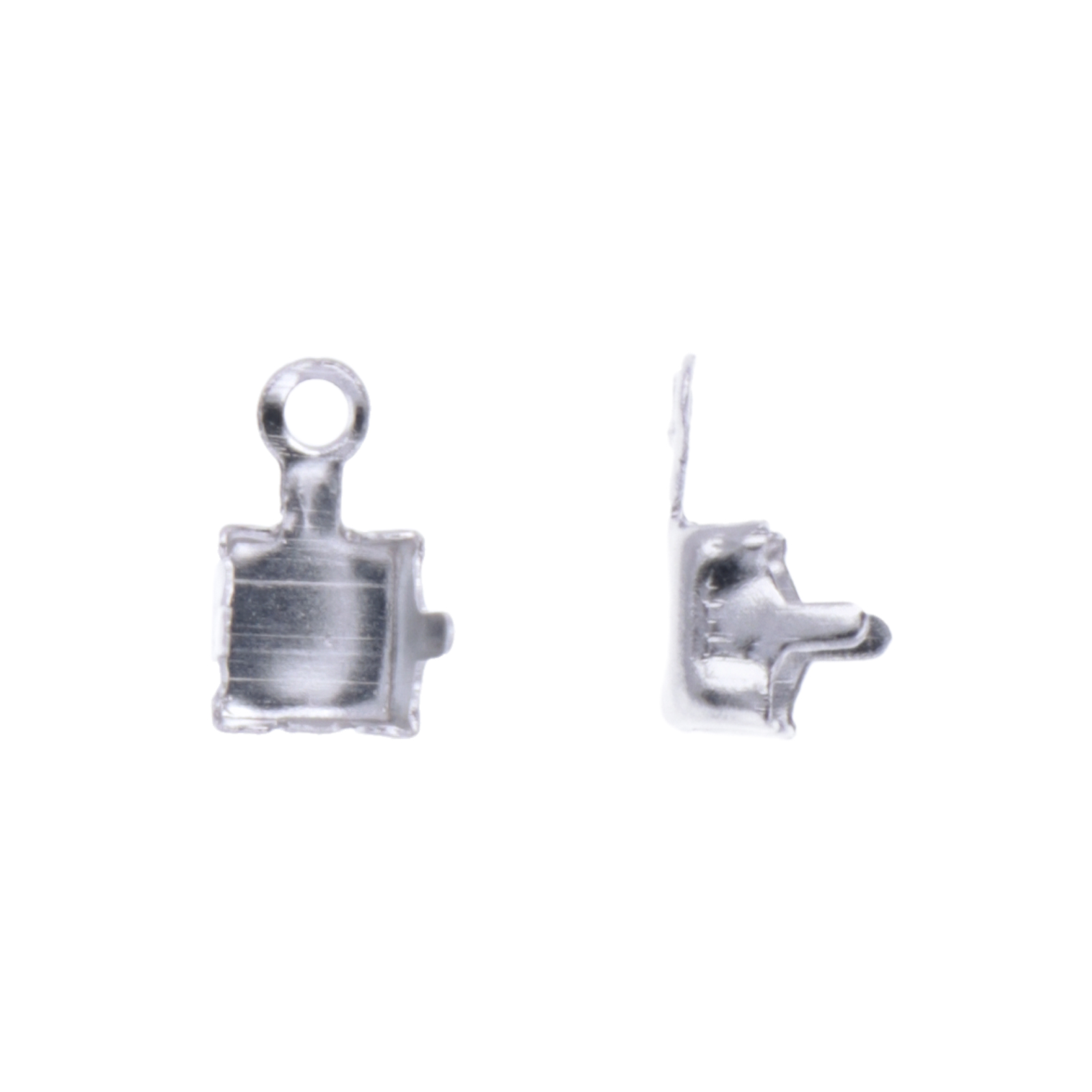 endkappe für strasskette pp32 rhodium versilbert | 10st
