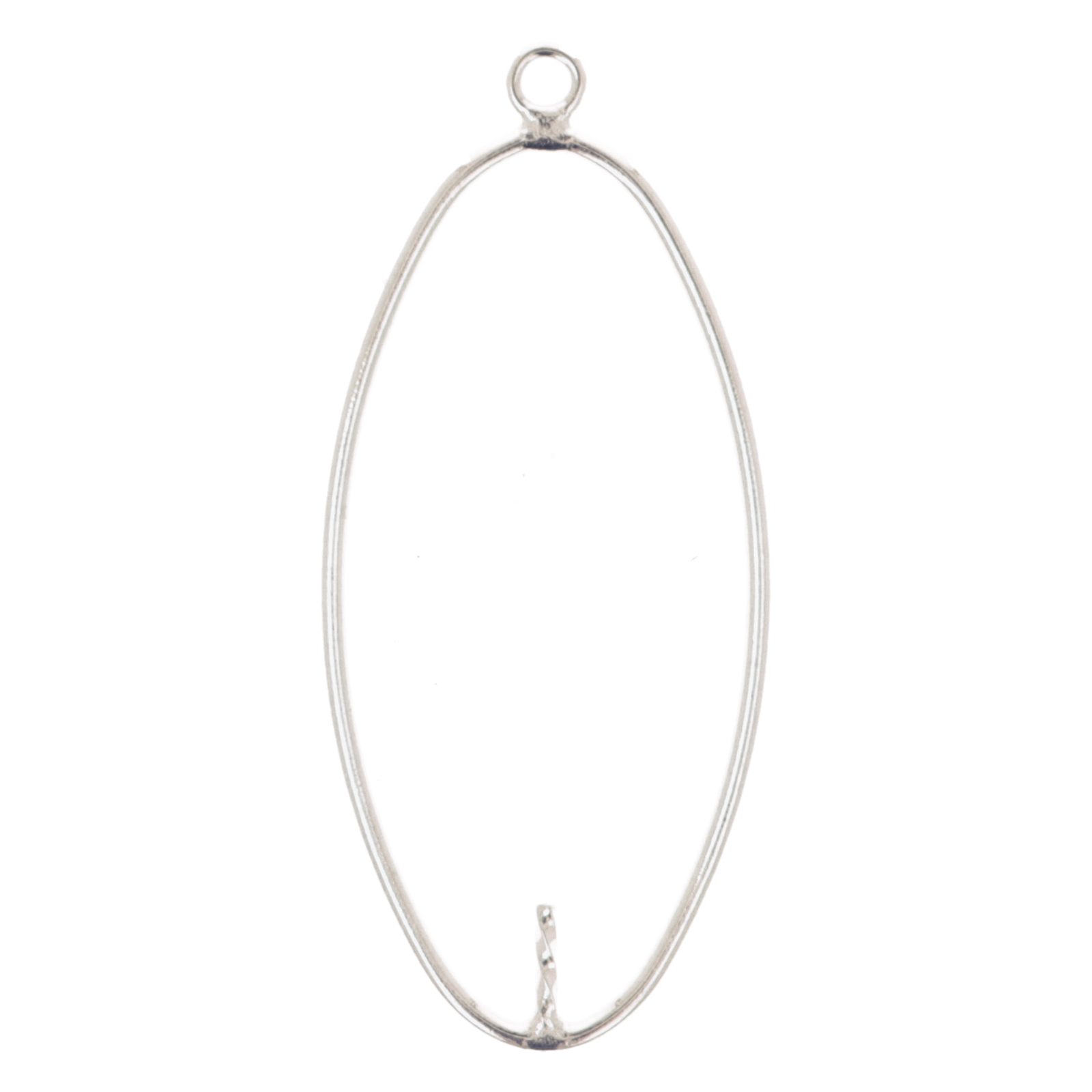 sterling silver half drilled pendant oval 30x15mm | 1pc
