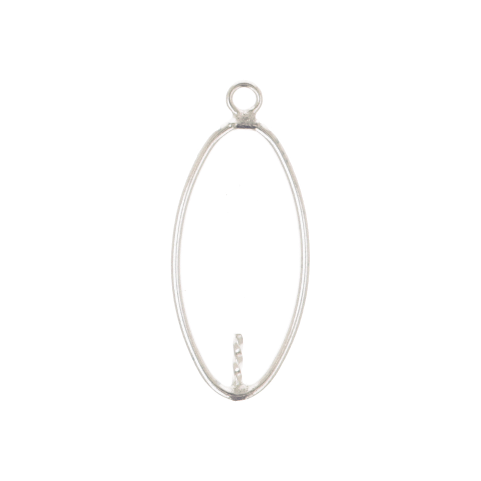 sterling silver half drilled pendant oval 20x10mm | 1pc