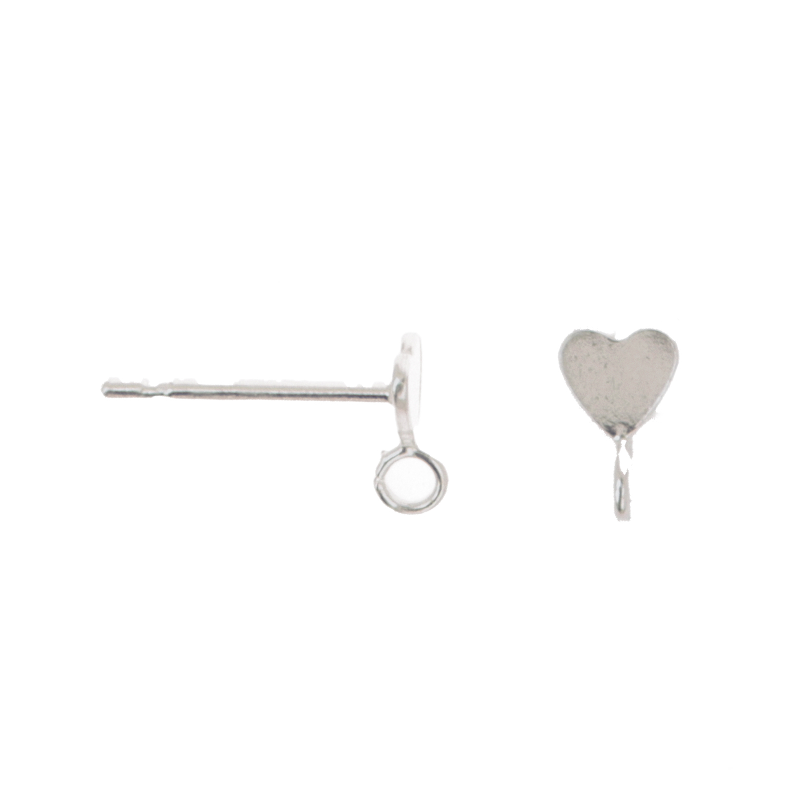 sterling silver heart post earring 3,5mm | 2pc