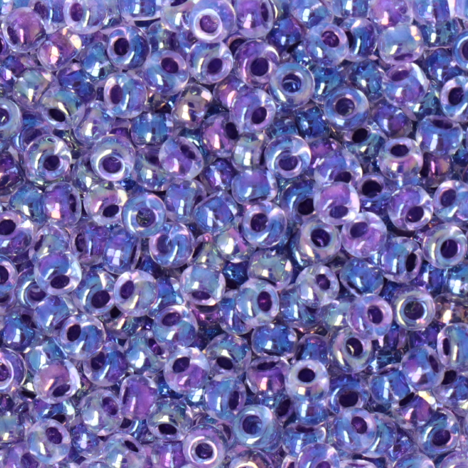 miyuki rocailles 8/0 - color-lined amethyst/crystal ab (274) | 10gr
