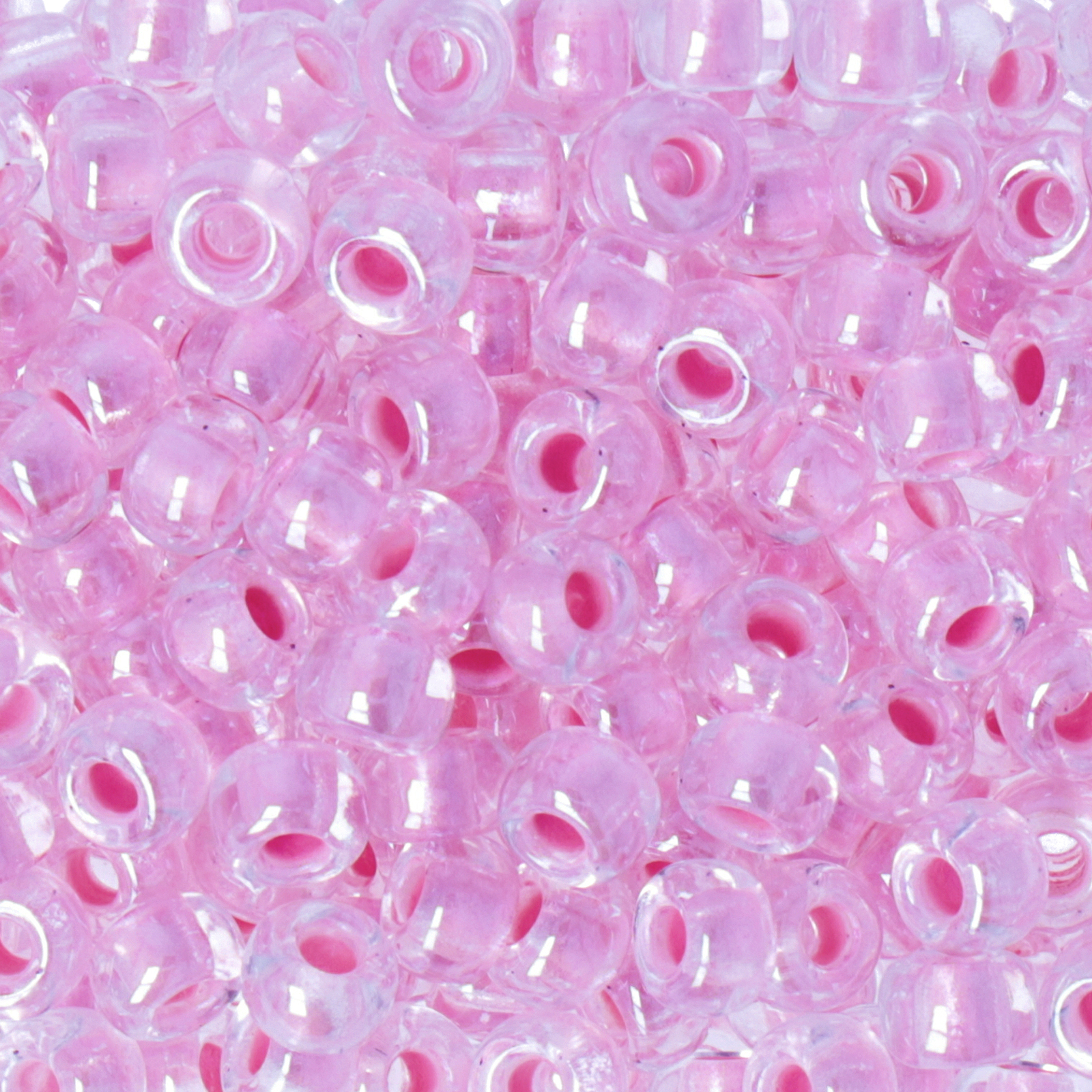 miyuki rocailles 6/0 - inside dyed pearlize bright pink (4607) | 10gr