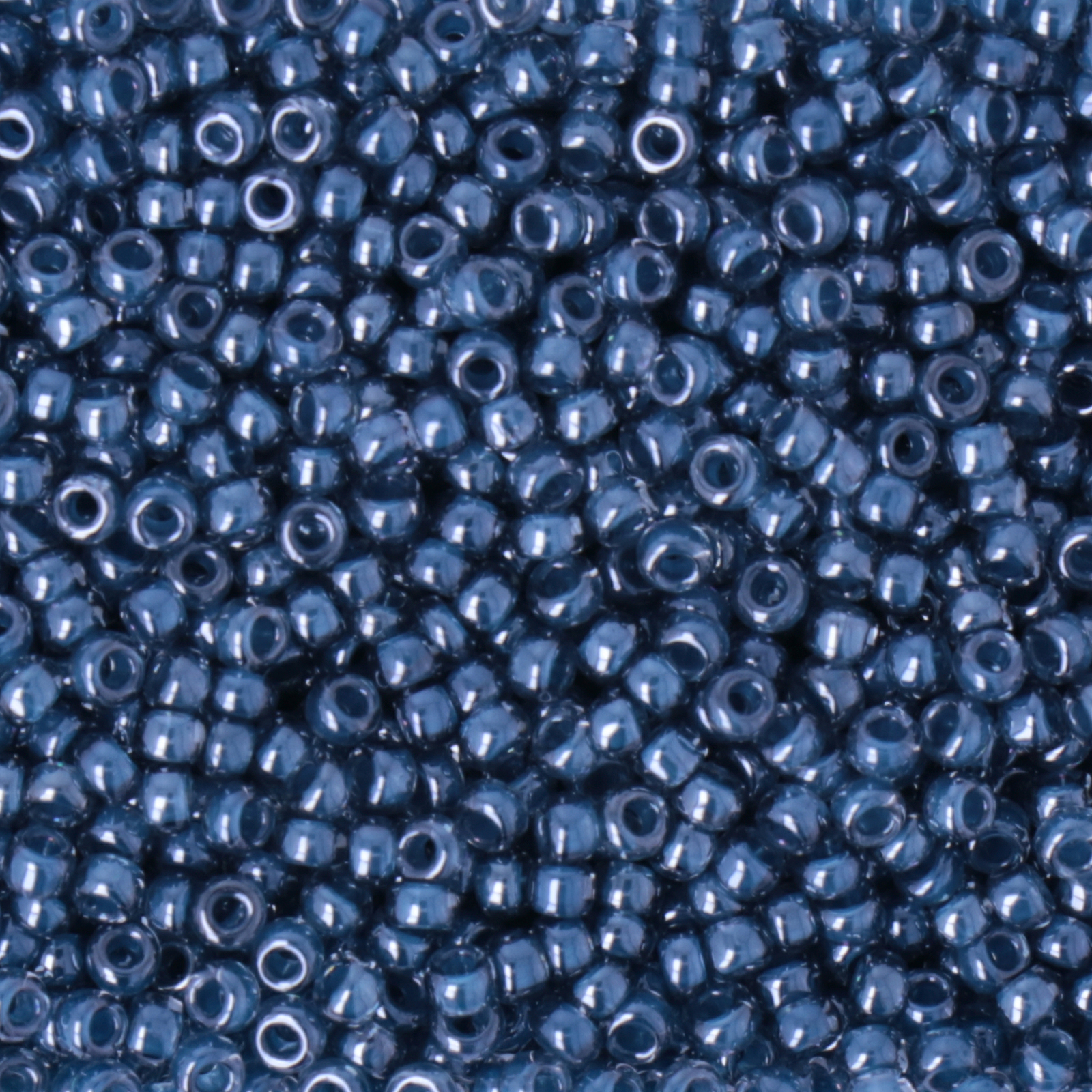 miyuki rocailles 11/0 - color-lined steel/blue luster (390) | 10gr