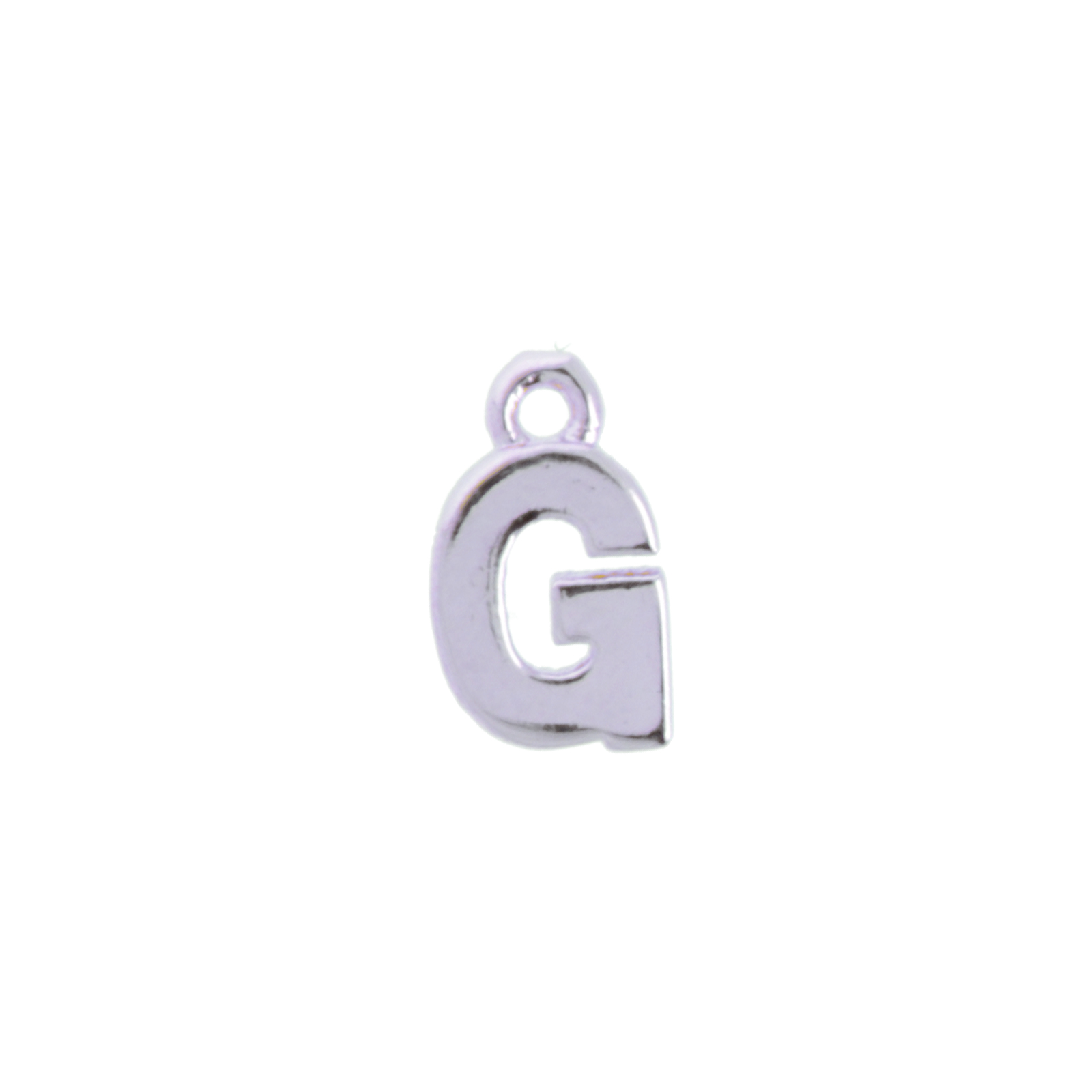 rhodium silver plated alphabet charm letter g 8mm | 2pc