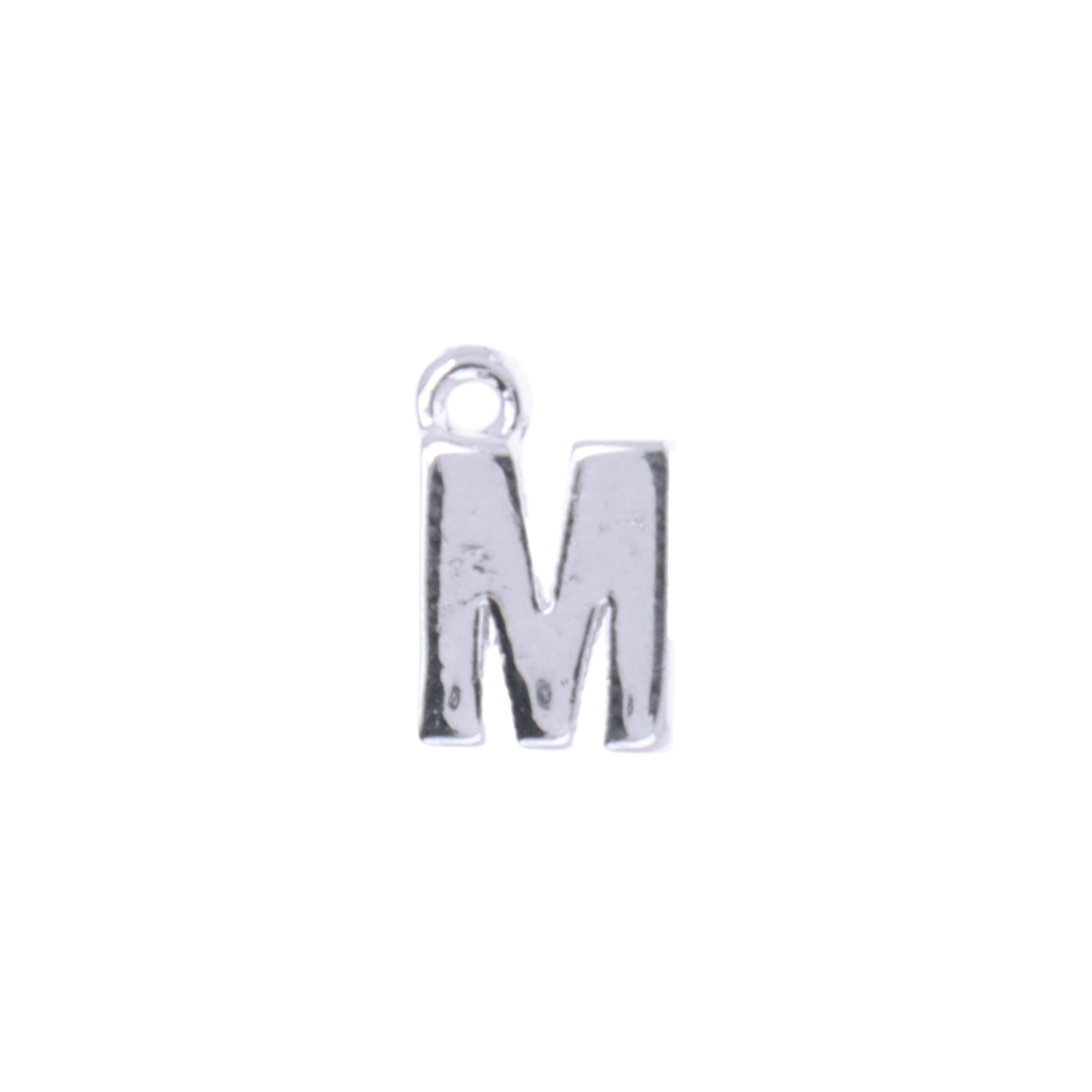 anhänger alphabet buchstabe m rhodium versilbert 8mm | 2st