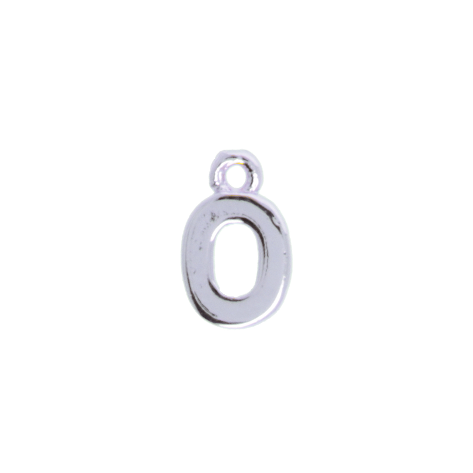 anhänger alphabet buchstabe o rhodium versilbert 8mm | 2st