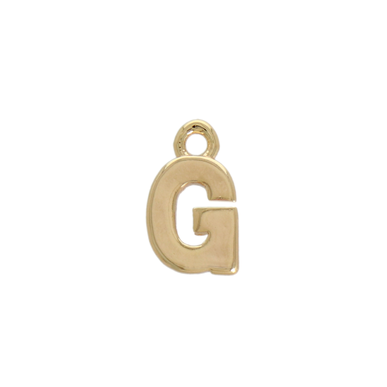 gold plated alphabet charm letter g 8mm | 2pc
