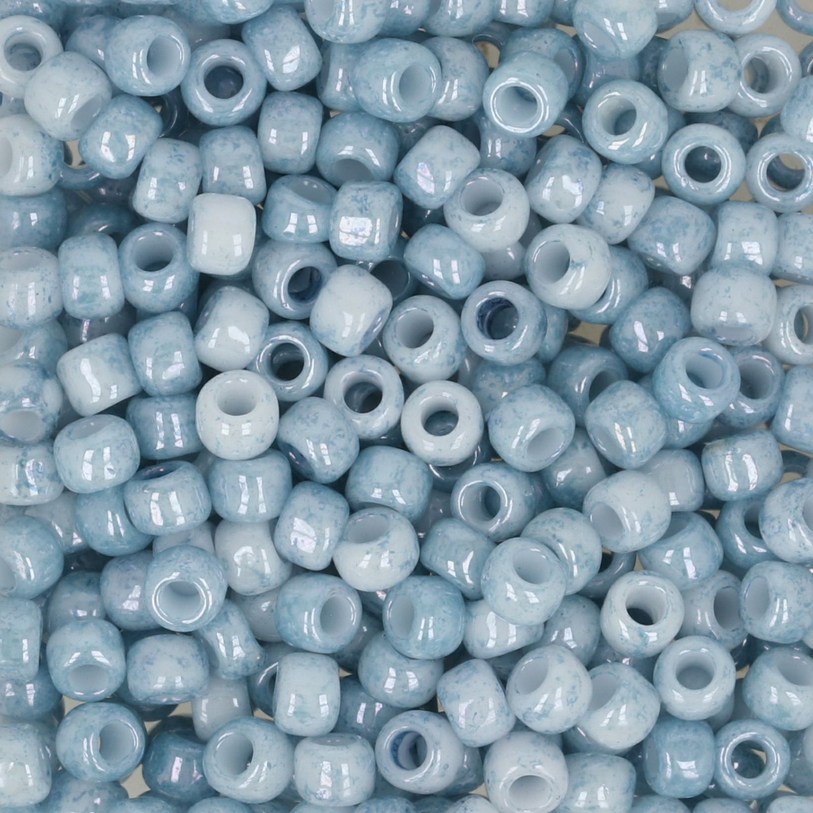 saatperlen toho 8/0 marbled opaque white blue (1205) | 10gr