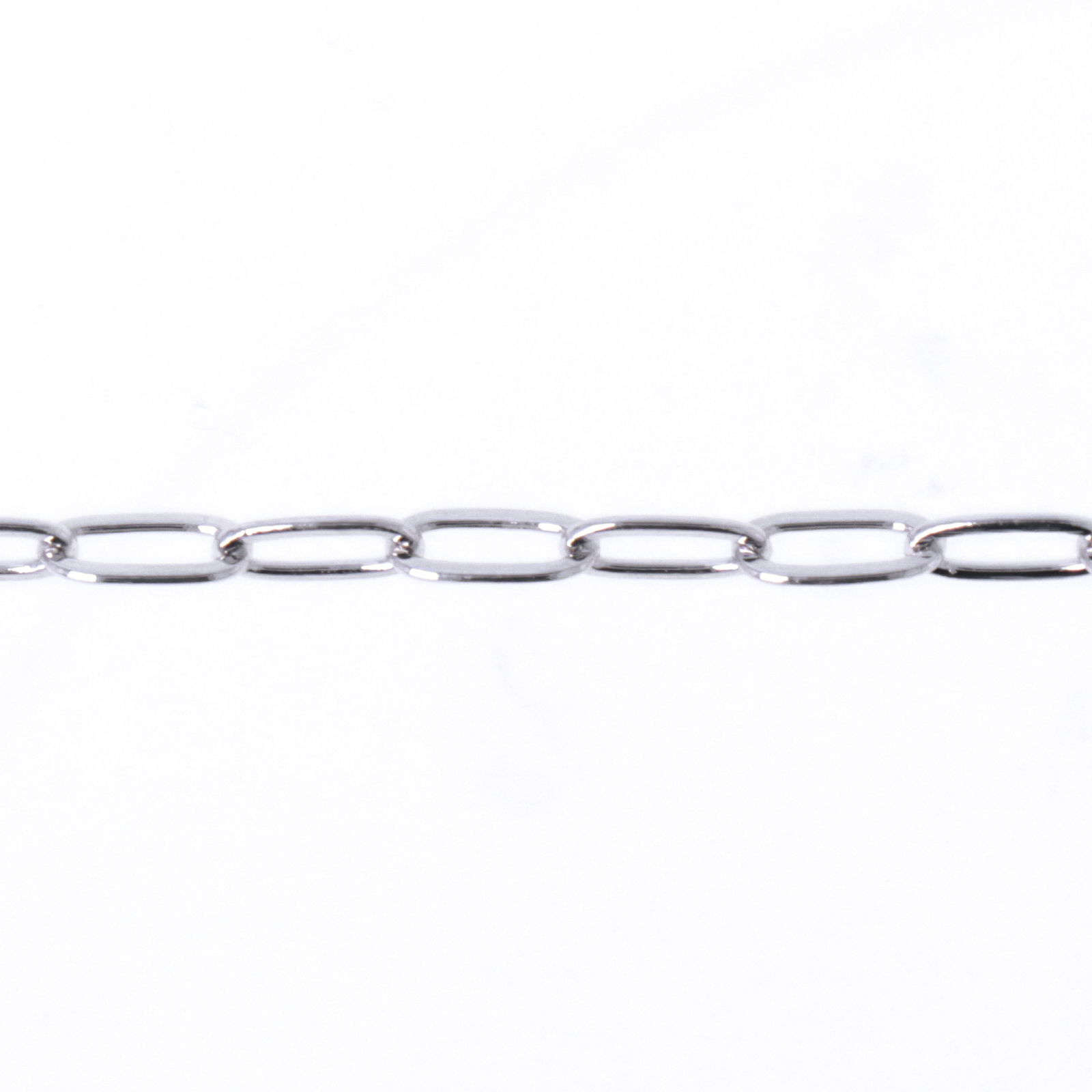 rhodium silver plated rectangle 6,5x3mm | 1mt