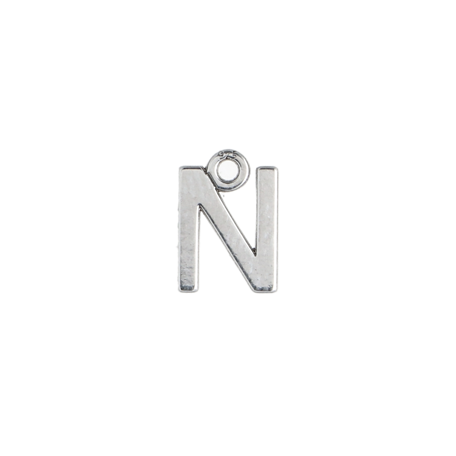 sterling silver alphabet charm letter n 10mm | 1pc