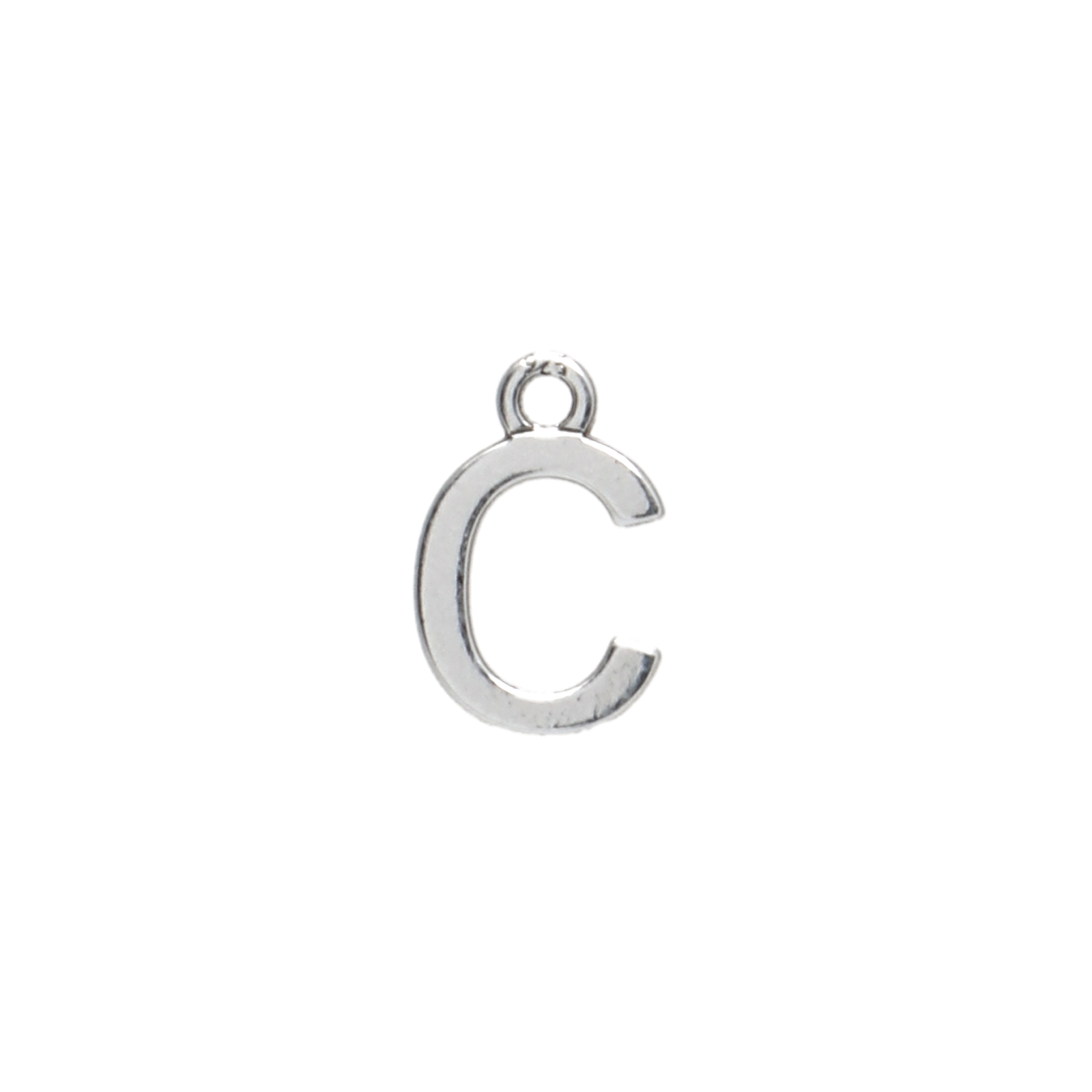 sterling silver alphabet charm letter c 10mm | 1pc