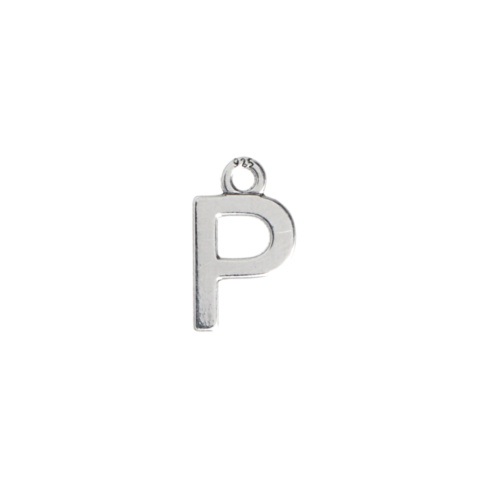 sterling silver alphabet charm letter p 10mm | 1pc