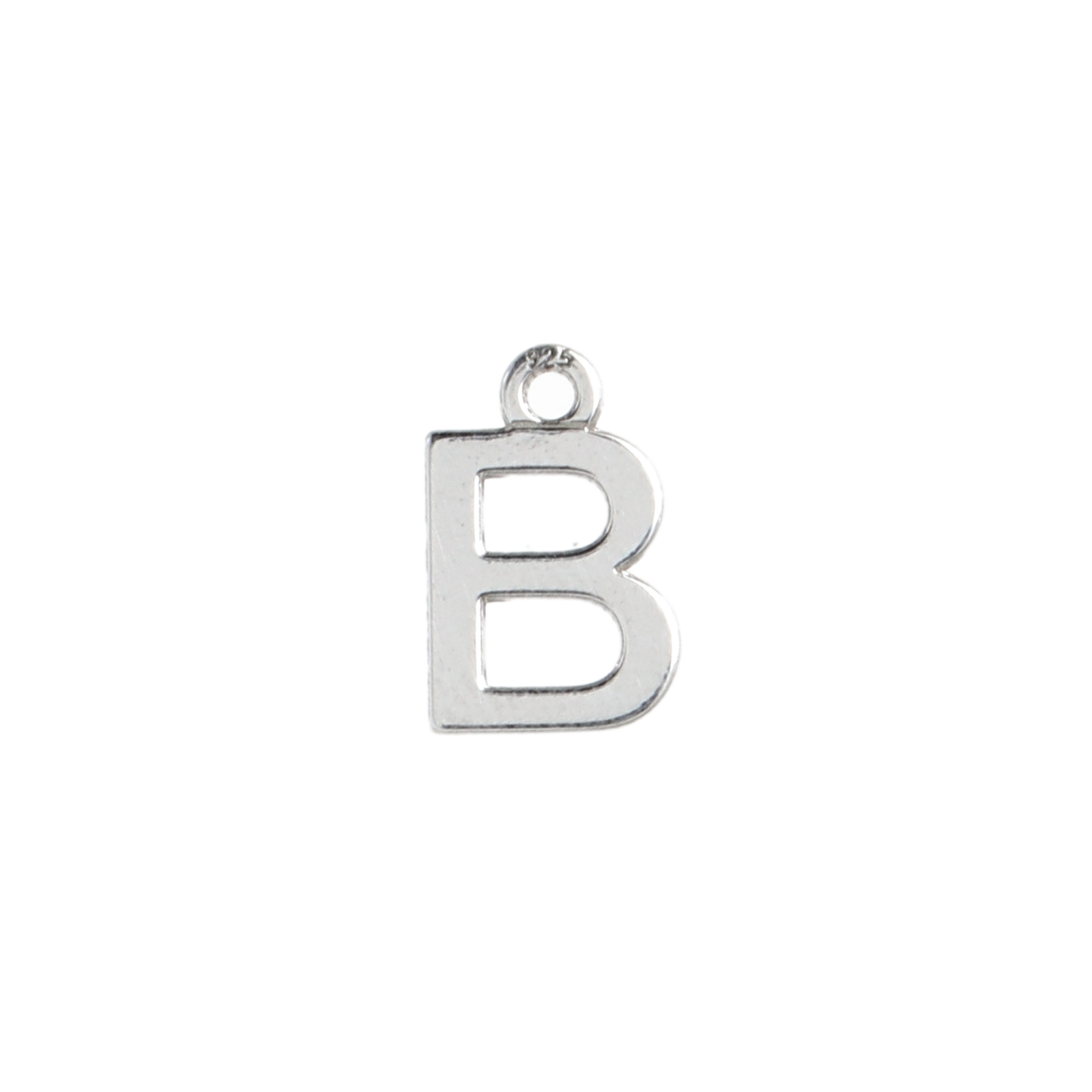 sterling silver alphabet charm letter b 10mm | 1pc
