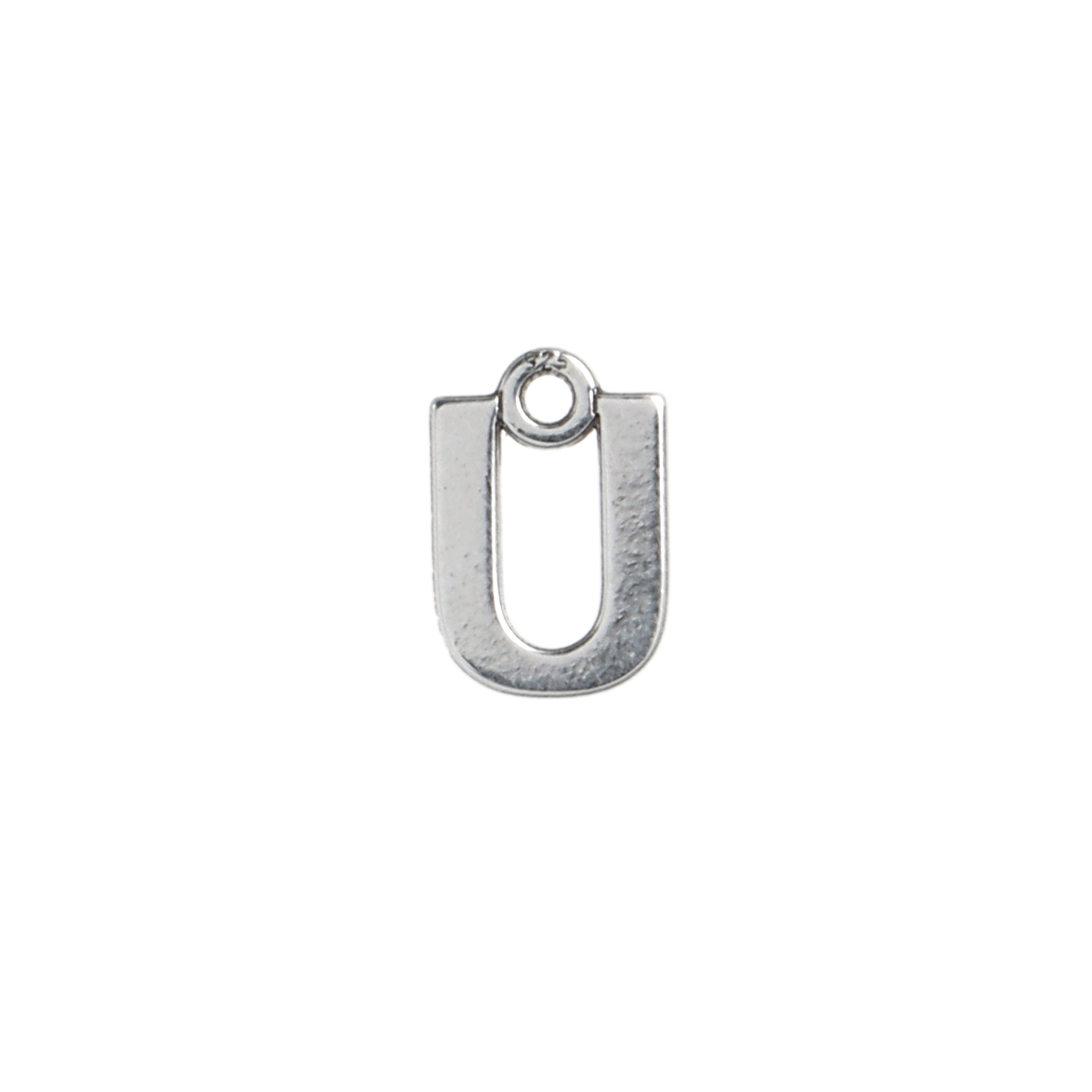 sterling silver alphabet charm letter u 10mm | 1pc