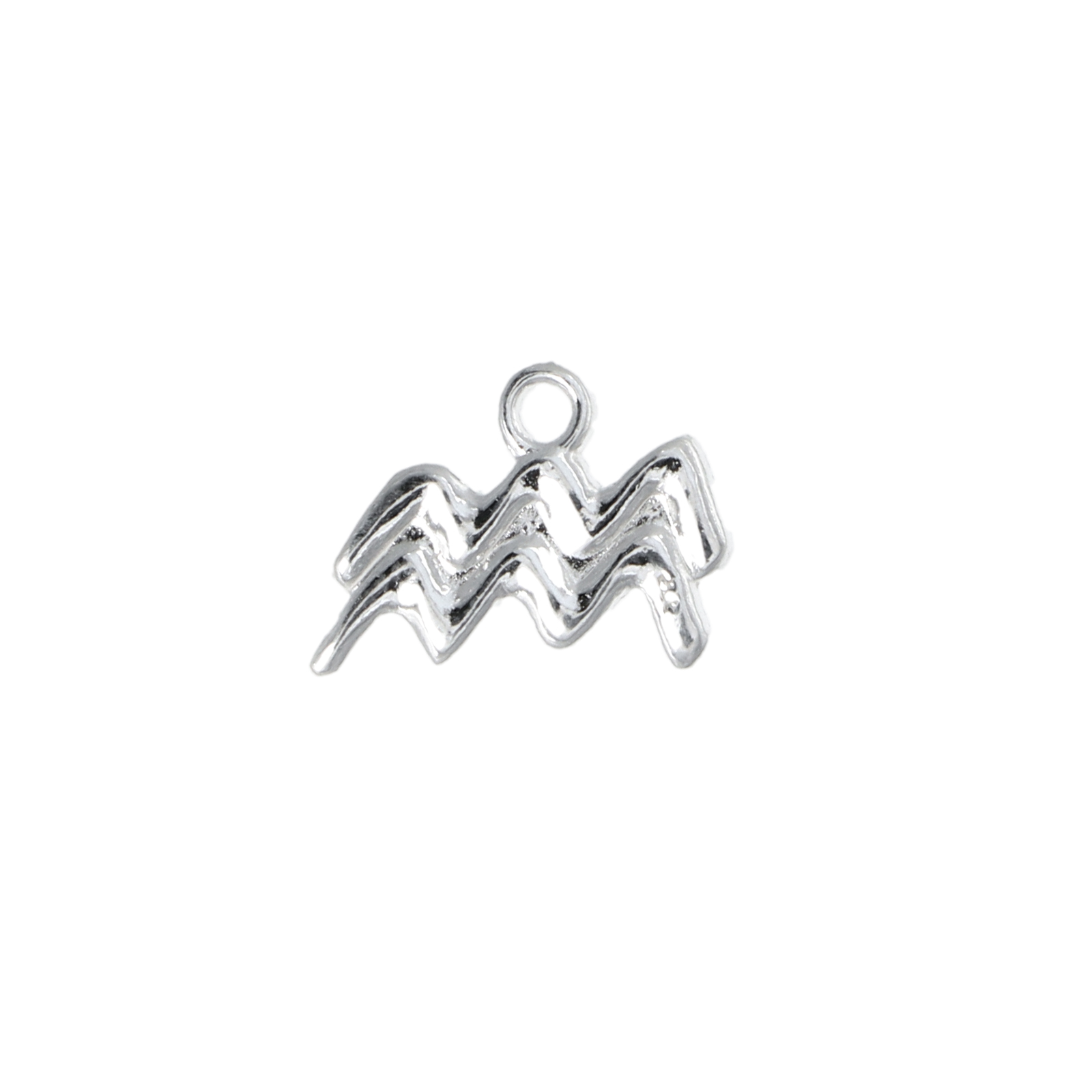 sterling silver zodiac charm aquarius 15mm | 1pc