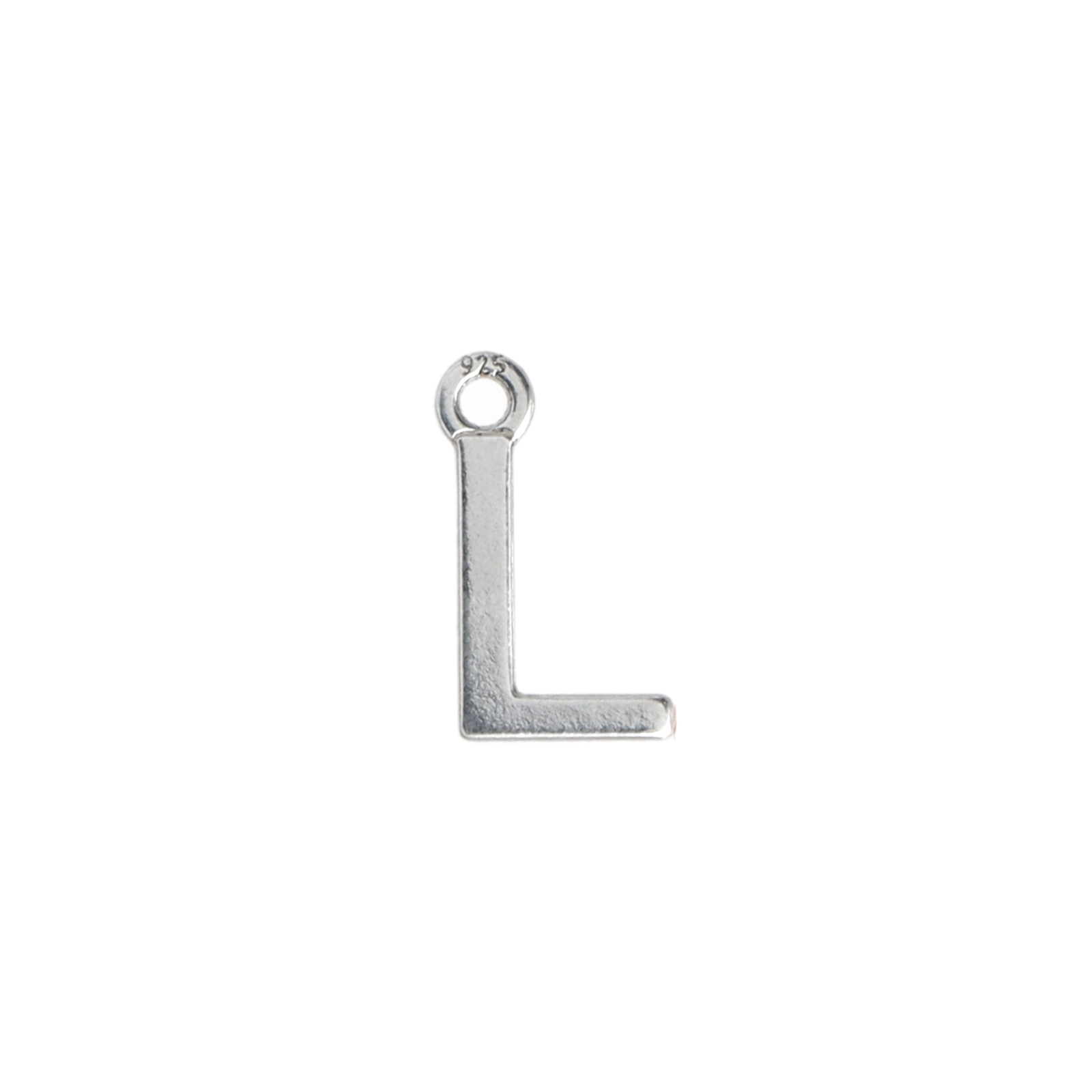 sterling silver alphabet charm letter l 10mm | 1pc