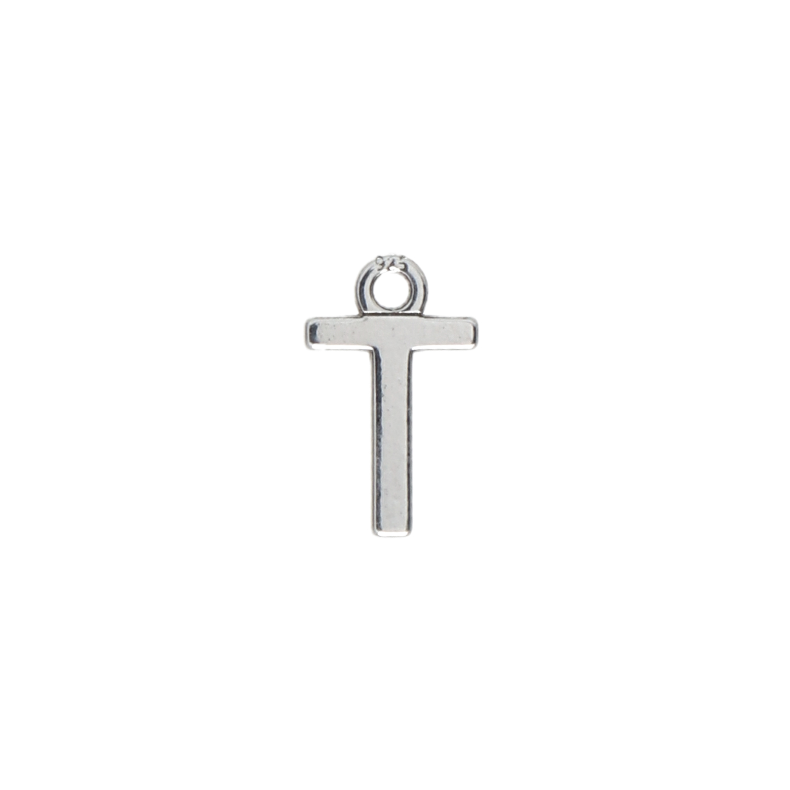 sterling silver alphabet charm letter t 10mm | 1pc
