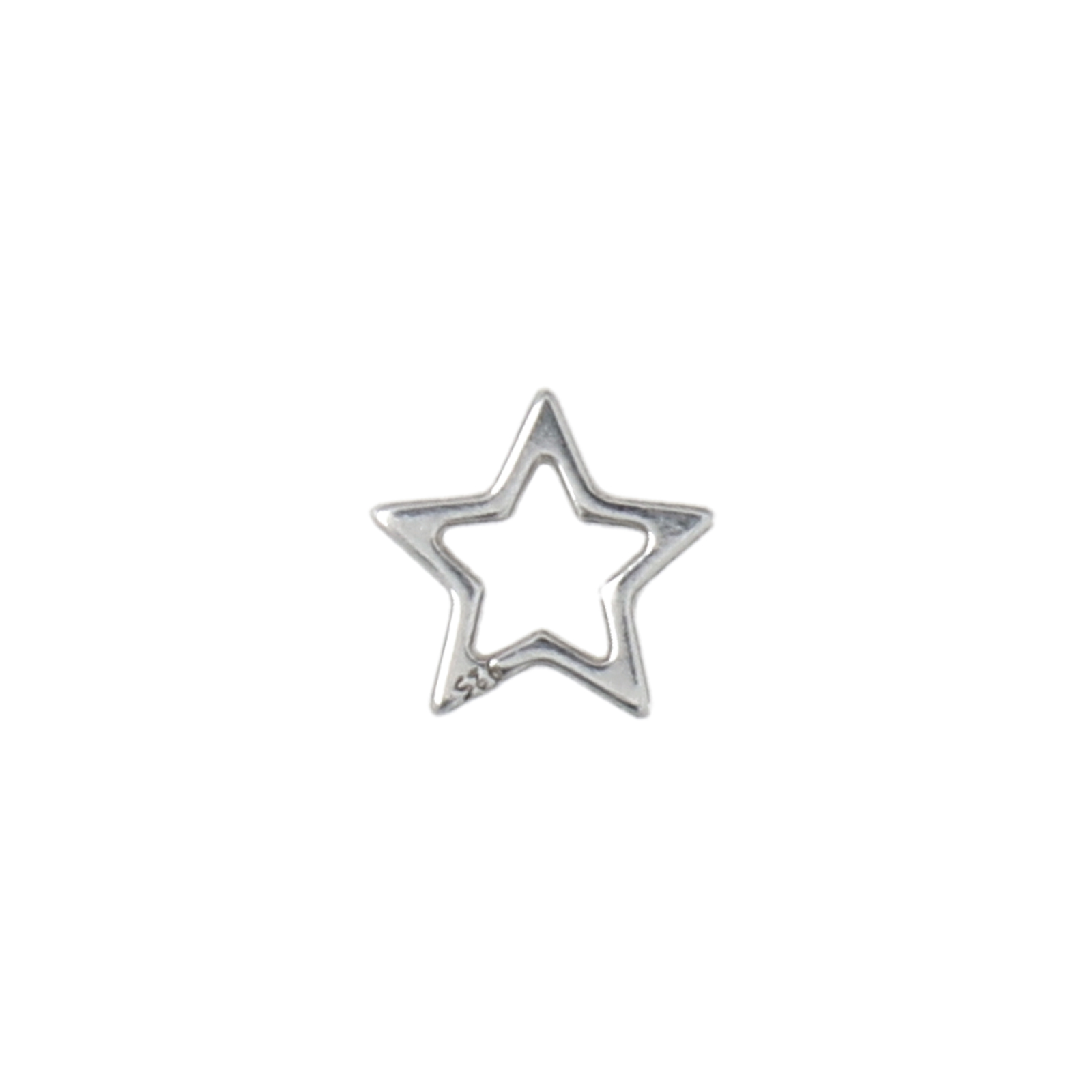 sterling silver star charm 6mm | 2pc