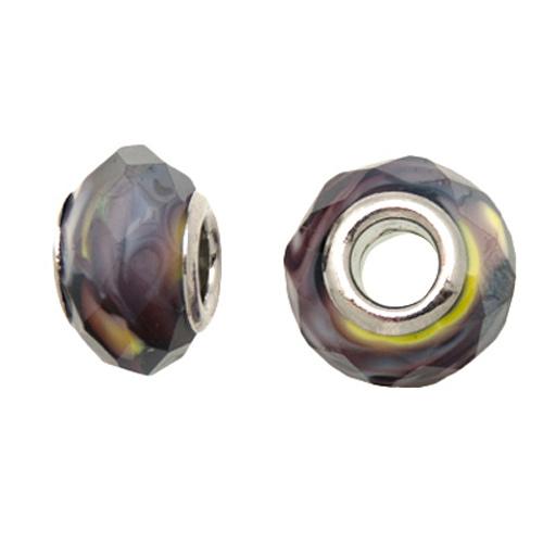 amethyst cloudly large hole beads 14x10mm | 2pc