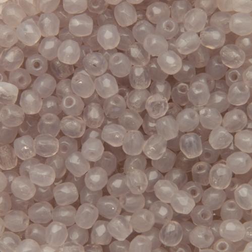 czech fire-polished round beads - light milky amethyst 3mm | 50pc
