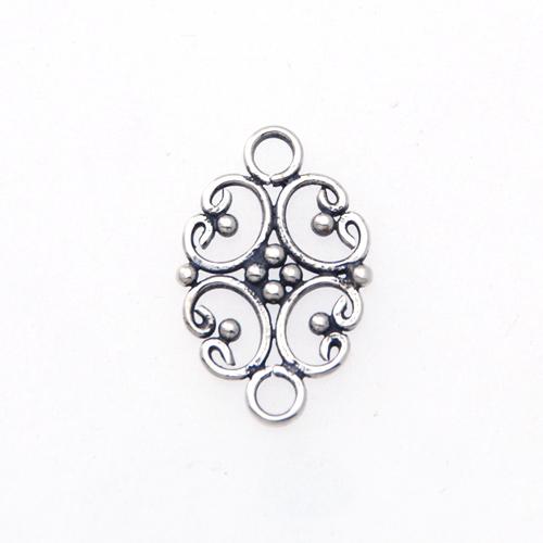 antique silver plated link 18x12mm | 1pc