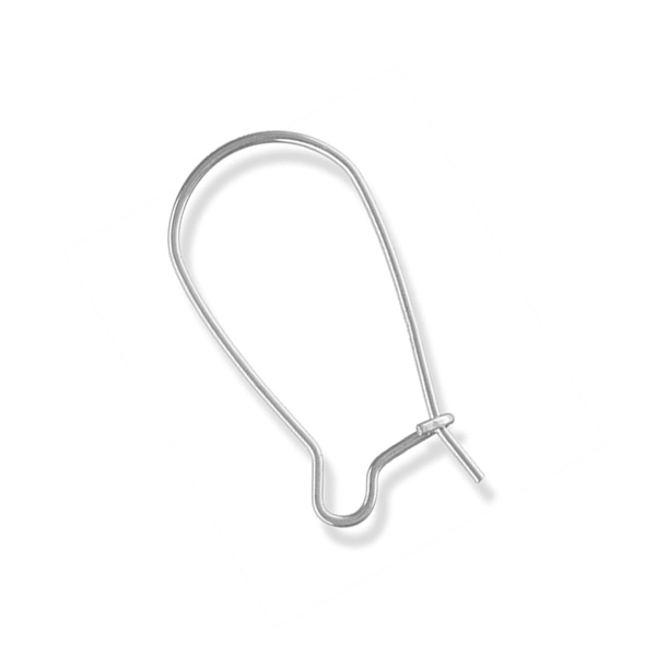 sterling silver kidney earwire 22mm | 2pc