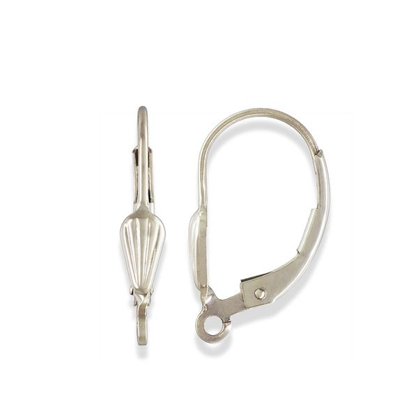 sterling silver shell leverback 17mm | 2pc