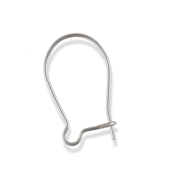 sterling silver kidney earwire 16mm | 4pc