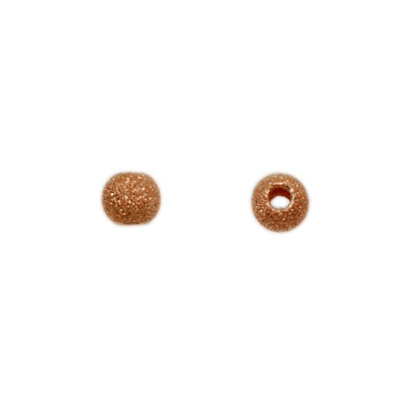 sterling silver rose gold plated bead stardust round 3mm | 12pc