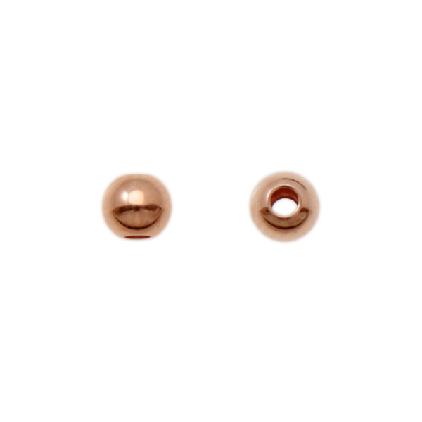 sterling silver rose gold plated bead seamless round (light weight) 4mm | 10pc
