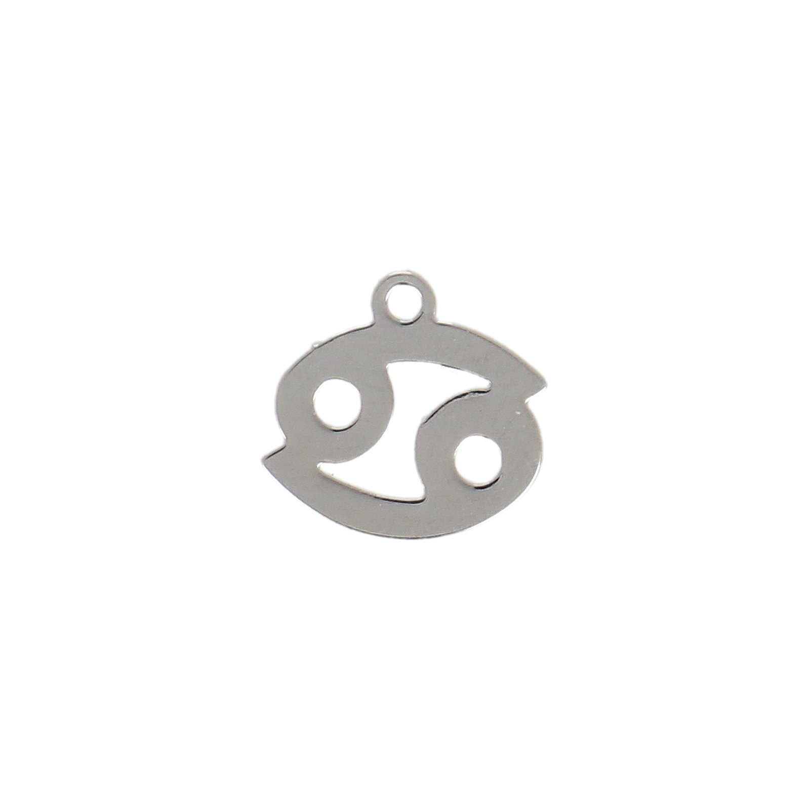 rhodium silver plated zodiac charm cancer 10mm | 1pc