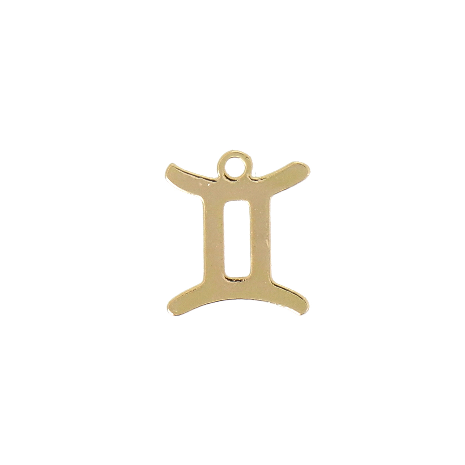 gold plated zodiac charm gemini 10mm | 1pc