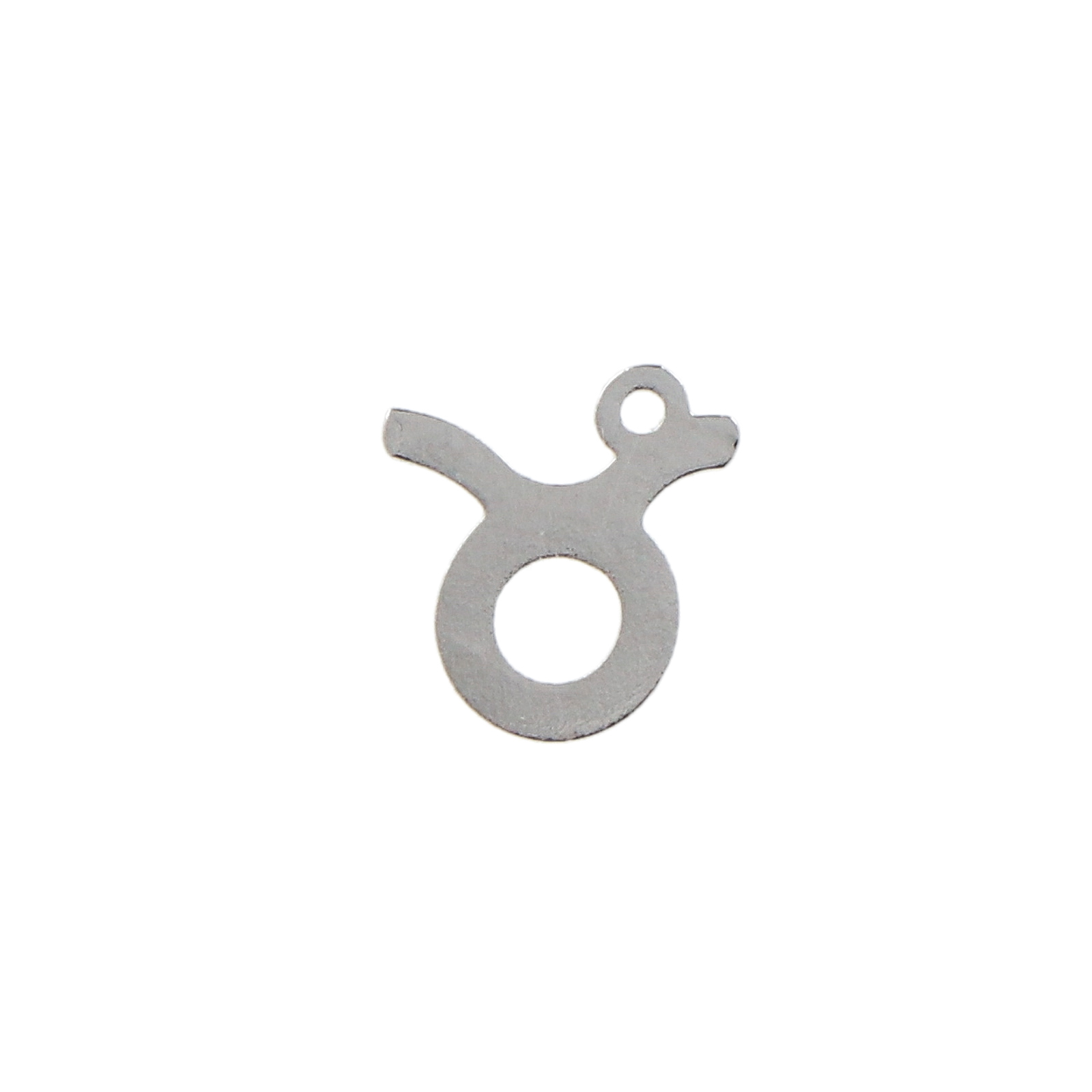 rhodium silver plated zodiac charm taurus 10mm | 1pc