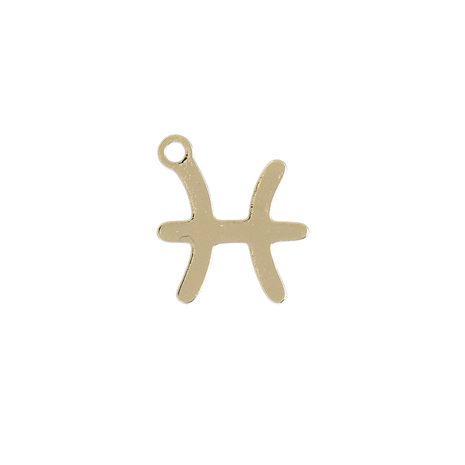 gold plated zodiac charm pisces 10mm | 1pc