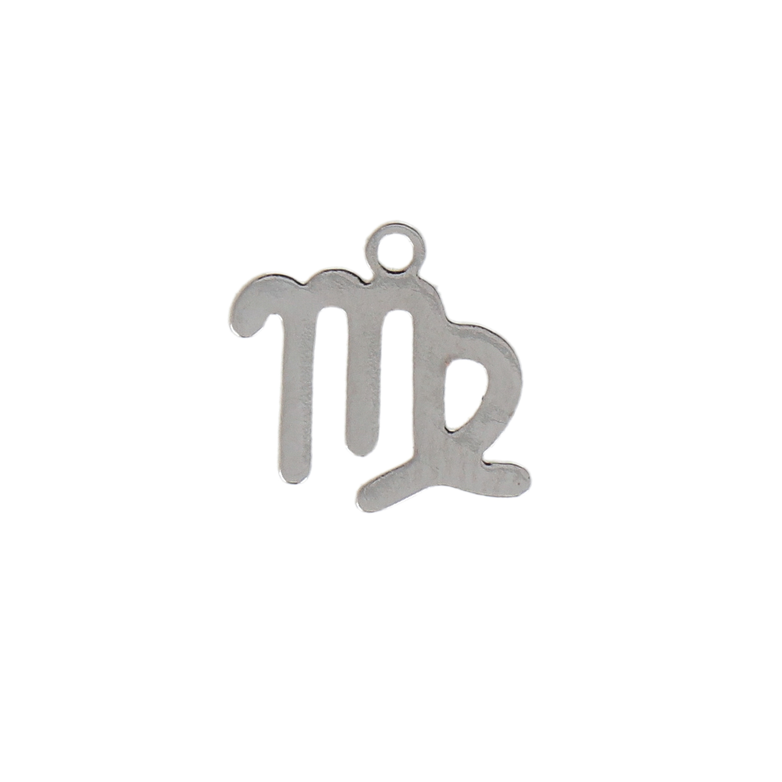 rhodium silver plated zodiac charm virgo 10mm | 1pc