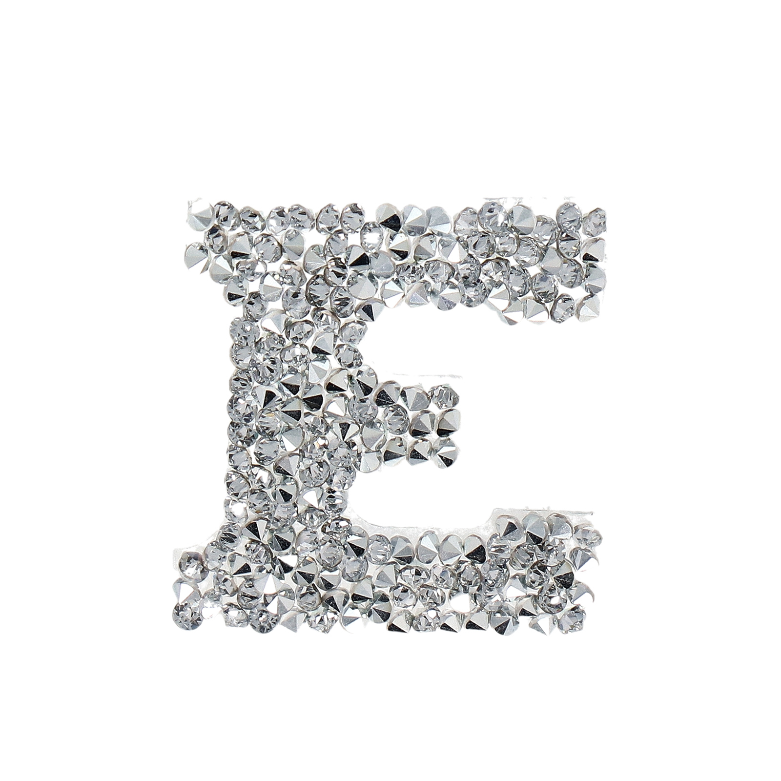 ultrafine rock letter 'e' self-adhesive crystal comet argent light 20mm | 1pc